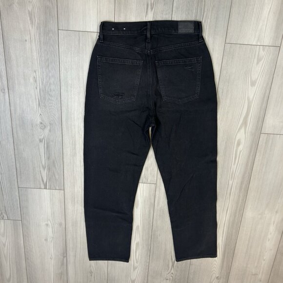 American Eagle Highest Rise 90's Boyfriend Black Wash Jeans Size 4 Distressed - Picture 7 of 10